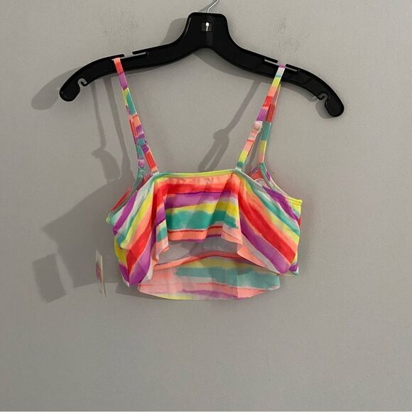 Hula Honey Women’s Colorful Padded Layered Bikini Top size S - Picture 2 of 3